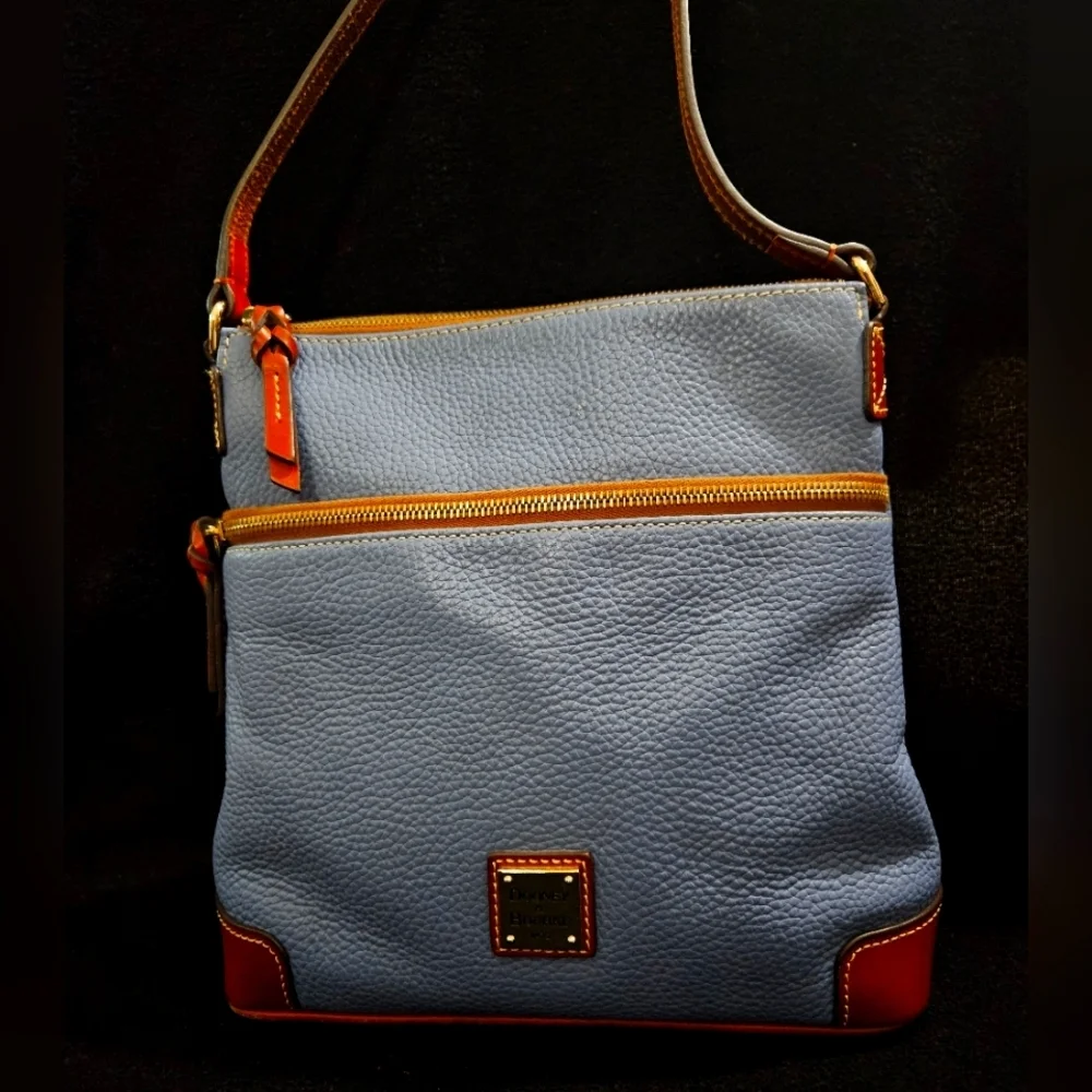 Dooney & Bourke Blue Pebble Leather Crossbody/Shoulder Bag